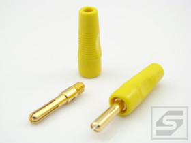 Wtyczka bananowa BS425GOLD-żółta 4mm; RoHS