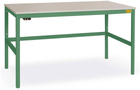 Manuflex LC1088.6011 Stół roboczy ESD CANTOLAB standard z płytą melaminową, szer. X gł. X wys. = 1750 x 800 x 765-785 mm