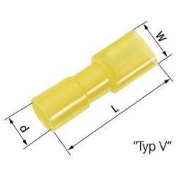 LAPP 61794971 receptacle 6.3mm 0.8mm 180&#xB0; Insulated Yellow 50 pcs