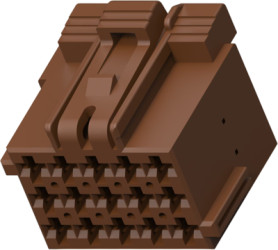Socket, unequipped, 18 pole, straight, 3 rows, brown, 1-967624-6