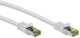Patch cable, RJ45 plug, straight to RJ45 plug, straight, Cat 8.1, S/FTP, LSZH, 0.5 m, white, 61103