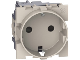 LIVING NOW Gniazdo 2P+Z schuko - zaciski śrubowe - 2 moduły - piaskowy beż KM4141 LEGRAND