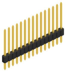 Pin header, 15 pole, pitch 1.27 mm, straight, black, 10060149