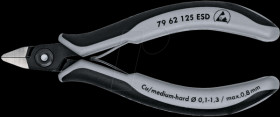 79 62 125 ESD Electronics side cutters, pointed, without bevel ESD