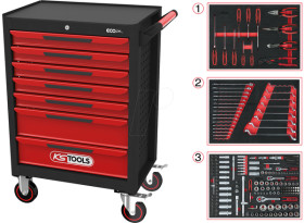 897.7215 Workshop trolley, 7 drawers, 215 tools