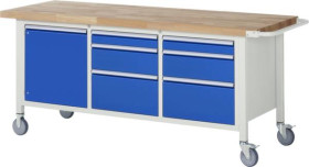 Stół Warsztatowy, Mobilny RAU 05 8570A2-207B4S.11, (S x W x G) 2000 x 880 x 700 mm