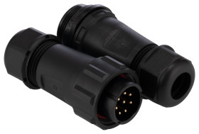 Złącze okrągłe 8-pinowe SP21 Mocowanie kablowe liniowe Wtyk, Gniazdo RS PRO Męski/żeński IP68 SP21
