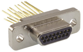 Złącze D-Sub 15-pinowe Męski Proste Montaż na panelu raster 1.27mm Złoto