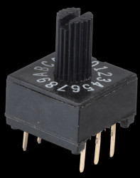 KMR162 Rotary encoder switch, 16-way, with vertical axis