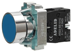 Przycisk sterowniczy niebieski 1xNO 10A IP54 metal AS22-BA61