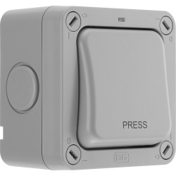 BG WP14 Nexus Storm IP66 Weatherproof Slim Retractive Switch Print &quot;Press&quot; 20A
