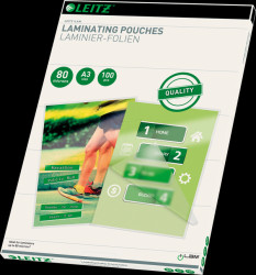 33819 Hot laminating films, iLAM, DIN A3, 80 mic, pack of 100
