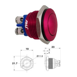 Przycisk GQ16-B/R okr.czerw.16AB metal.red /16mm/IP67/2A/36VDC