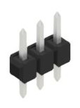 Pin header, 3 pole, pitch 2.54 mm, straight, black, 10047900