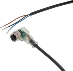 VKBE0221, Kabel połączeniowy, 25 m, żeński M12 (gniazdo) 3-pinowy kątowy, wolny koniec przewodu, 3x0,34 mm², PUR