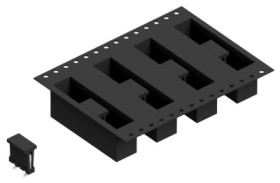 Pin header, 4 pole, pitch 2.54 mm, angled, black, 10059065