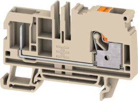 Terminal block, push-in connection, 6.0 mm², 2 pole, 41 A, 8 kV, dark beige, 3002280000