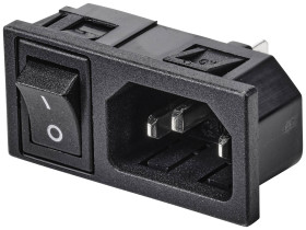 TRU COMPONENTS TC-10088392 Złącze męskie IEC C14 złącze męskie do wbudowania pionowego Łączna ilość styków: 3 10 A czarn