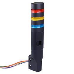 LD6A-3WZQB-RYS Red/Yellow/Blue Stack Light LED Tower with Sounder & Flasher Wall Mount 24VAC/DC IDEC