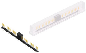 Pin header, 30 pole, pitch 2.54 mm, angled, black, SLLP5SMD06630SBSM