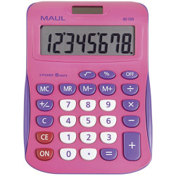 Maul 7263422 Mj 550 Desk Calculator Pink 8 Digit Solar Battery 155X11mm