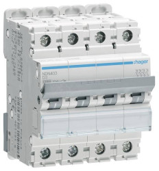 Hager NDN403 Wyłącznik automatyczny 4 styki 3 A 400 V