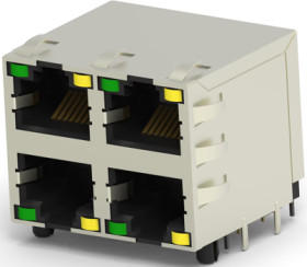 Socket, RJ45, 8 pole, 8P8C, Cat 3, solder connection, through hole, 2041376-2