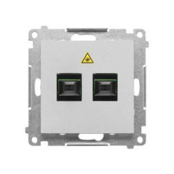 Simon 55 Gniazdo światłowodowe / optyczne podwójne SC/APC (moduł) Aluminium mat TGS2.01/143