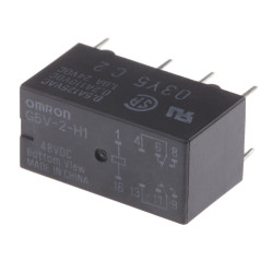 Przekaźnik sygnału, 48V dc, 1 A, DPDT, 2-polowy, montaż PCB, Omron Cradle N