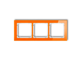 DECO Ramka 3 potrójna uniwersalna - efekt szkła (ramka: pomarańczowa: spód: biały) pomarańczowy 13-0-DRS-3 KARLIK