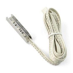 Pasek LED - oświetlenie do półek NSS60 - 3 diody RGB - 12V / 0.72W - stal nierdzewna - z przewodem białym