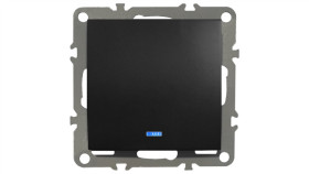 Quadra Włącznik Krzyżowy Podświetlany Czarny