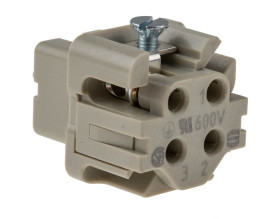 Wkładka złącza dużej mocy 3-pinowe HARTING 10A 3P+E Żeński Wkręcane Montaż na panelu Proste