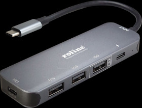 02.14.48 USB 3.1, 4-port hub, 3xA, 1xC, USB-C cable