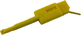 Miniature clamp test probe, yellow, max. 1 mm, L 35 mm, CAT O, pin 0.64 mm, 974201103