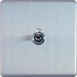 Varilight Włącznik uchylny pojedynczy Metal stal szlifowana dźwigniowy 10A 230V uchylny