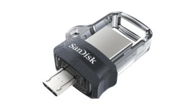 Pendrive SanDisk Ultra Dual Drive M3.0 SDDD3-032G-G46 (32GB microUSB, USB 3.0 kolor szary)