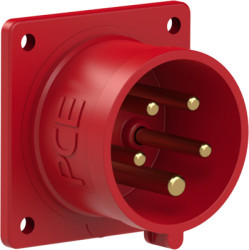 CEE surface mounted plug, 5 pole, 16 A/400 V, red, 6 h, IP44, 615-6