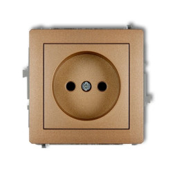 DECO Gniazdo pojedyncze b/u złoty metalik 8DGP-1p