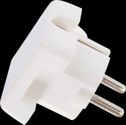 911.270 protective contact plug, white flat design, mountable