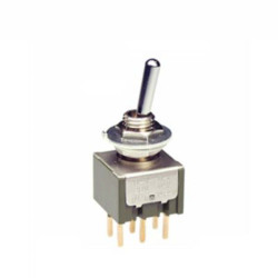 Przełącznik (Wł.)-wył.-(wł.) DPDT NKK Switches Montaż panelowy