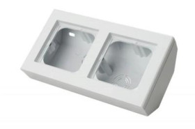 SONATA Puszka narożna do serii SONATA podwójna, wyposażona w ramkę biały mat PNP-2RN/75