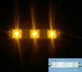 MODUŁ PCV 12V 7,4cm YELLOW 3xLED 2,7lm