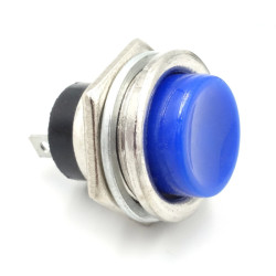 Przełącznik okr. duży metal nieb Off-(On) niebieski PBS26b