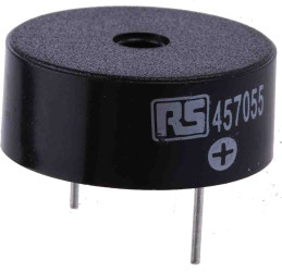 Brzęczyk piezoelektryczny średnica 23.5mm, sygnał ciągły 95dB RS PRO