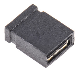 Mikroprzełącznik, Żeński, Prosty, Czarny, typ: Zamknięta góra, 2-pinowe raster: 2.54mm, Złoto