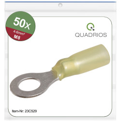 Quadrios 23C529 Ring Terminal 6 mm&#xB2; 8.5 mm Hole &#xD8; Yellow 50 pcs