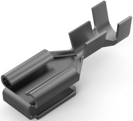 Uninsulated flat plug sleeve, 6.35 x 0.81 mm, 0.82 to 2.08 mm², AWG 18 to 14, brass, tin-plated, 61944-2