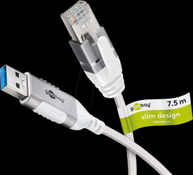 74382 Network adapter, cable, USB 3.0 type A, Gigabit Ethernet, 7,5 m