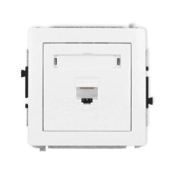 DECO Mechanizm gniazda komputerowego pojedynczego 1xRJ45, kat. 6A, 8-stykowy, biały mat 25DGK-7